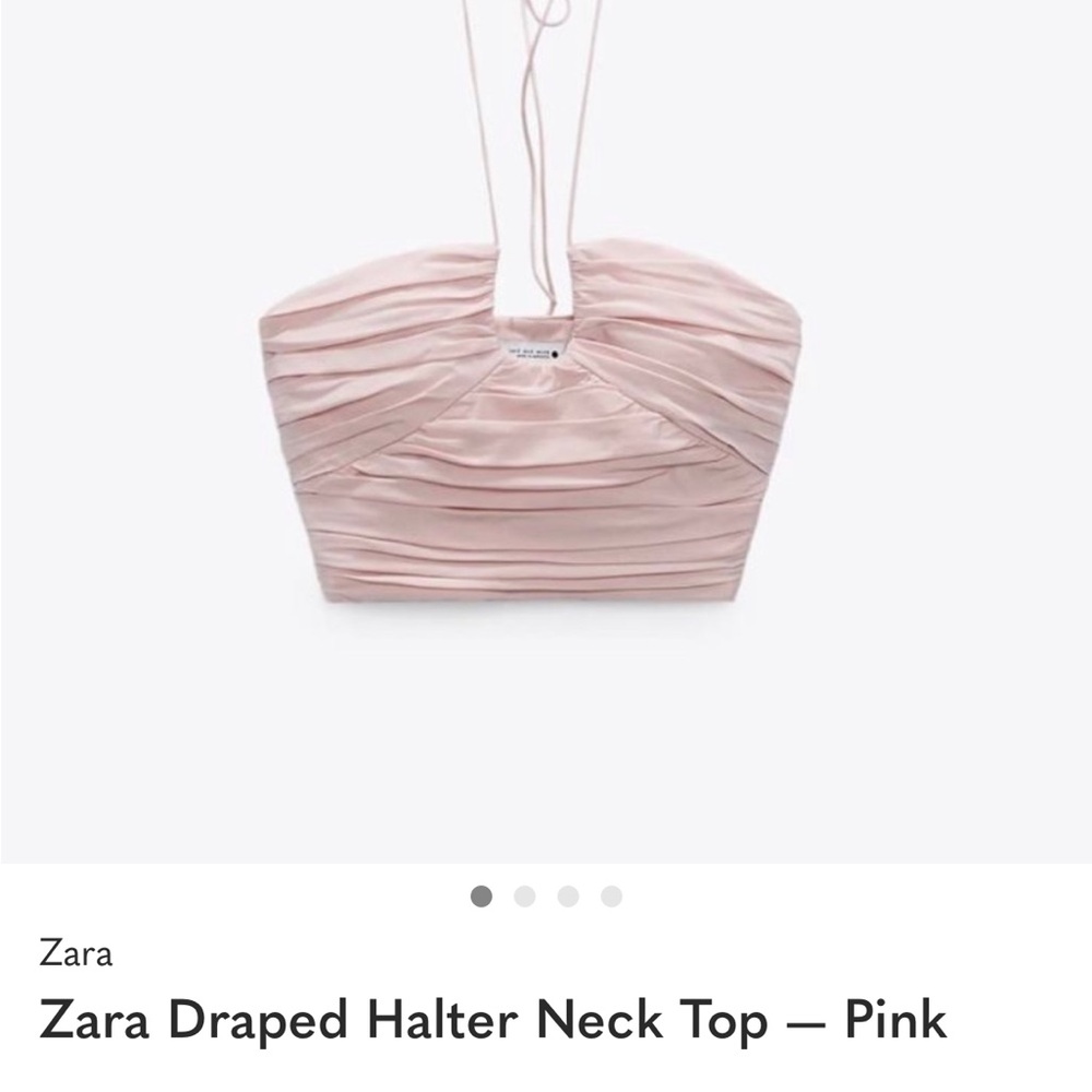 Zara Ruched Halter Crop Top in Light Pink
